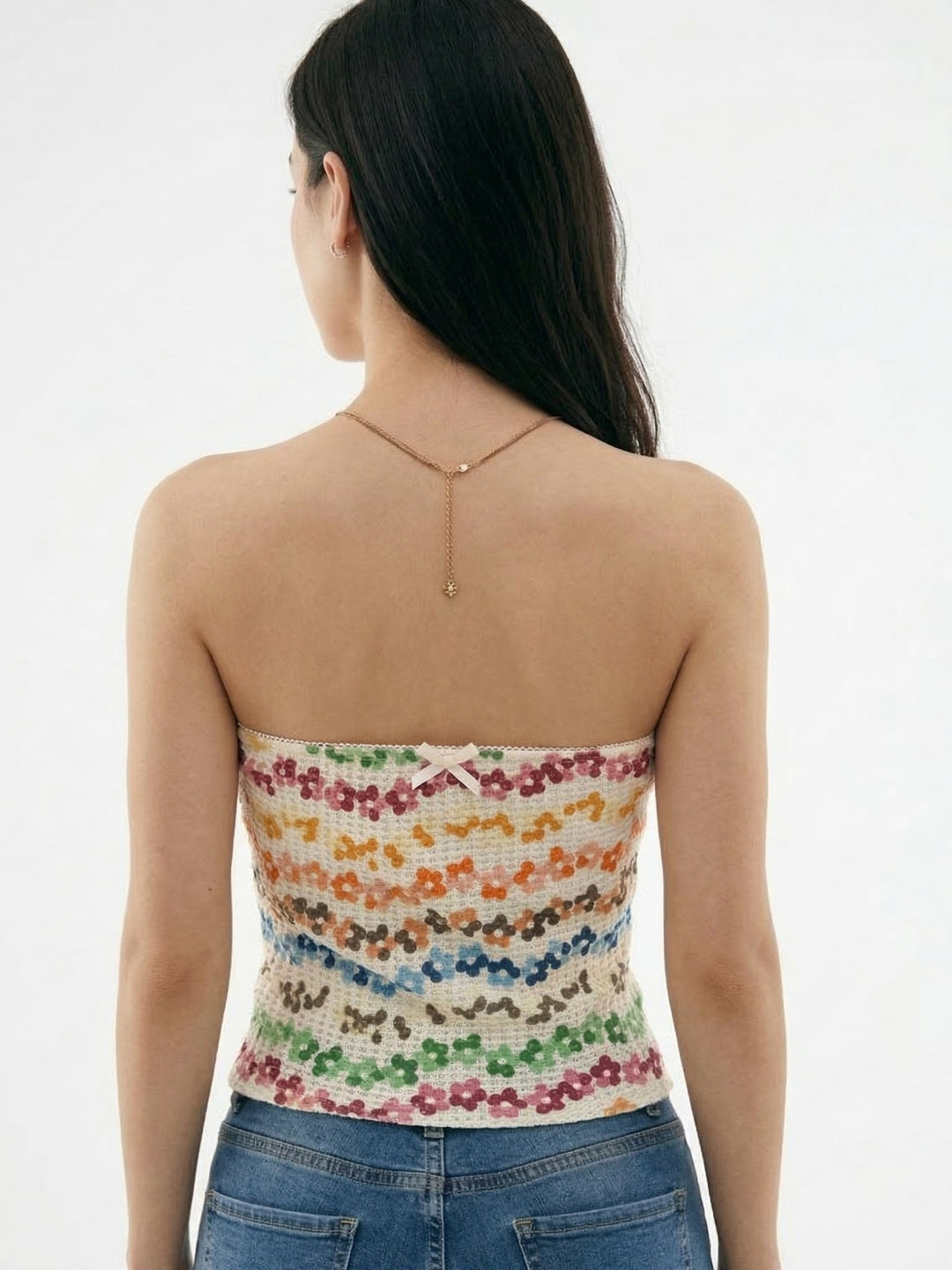 Off White Tube Printed Top