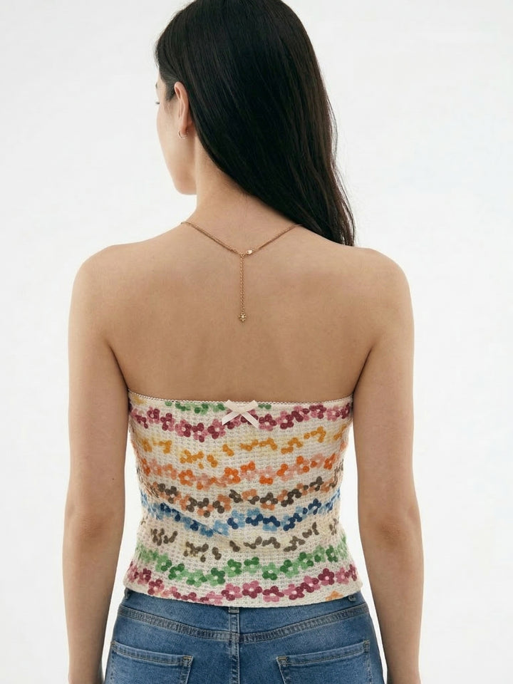 Off White Tube Printed Top
