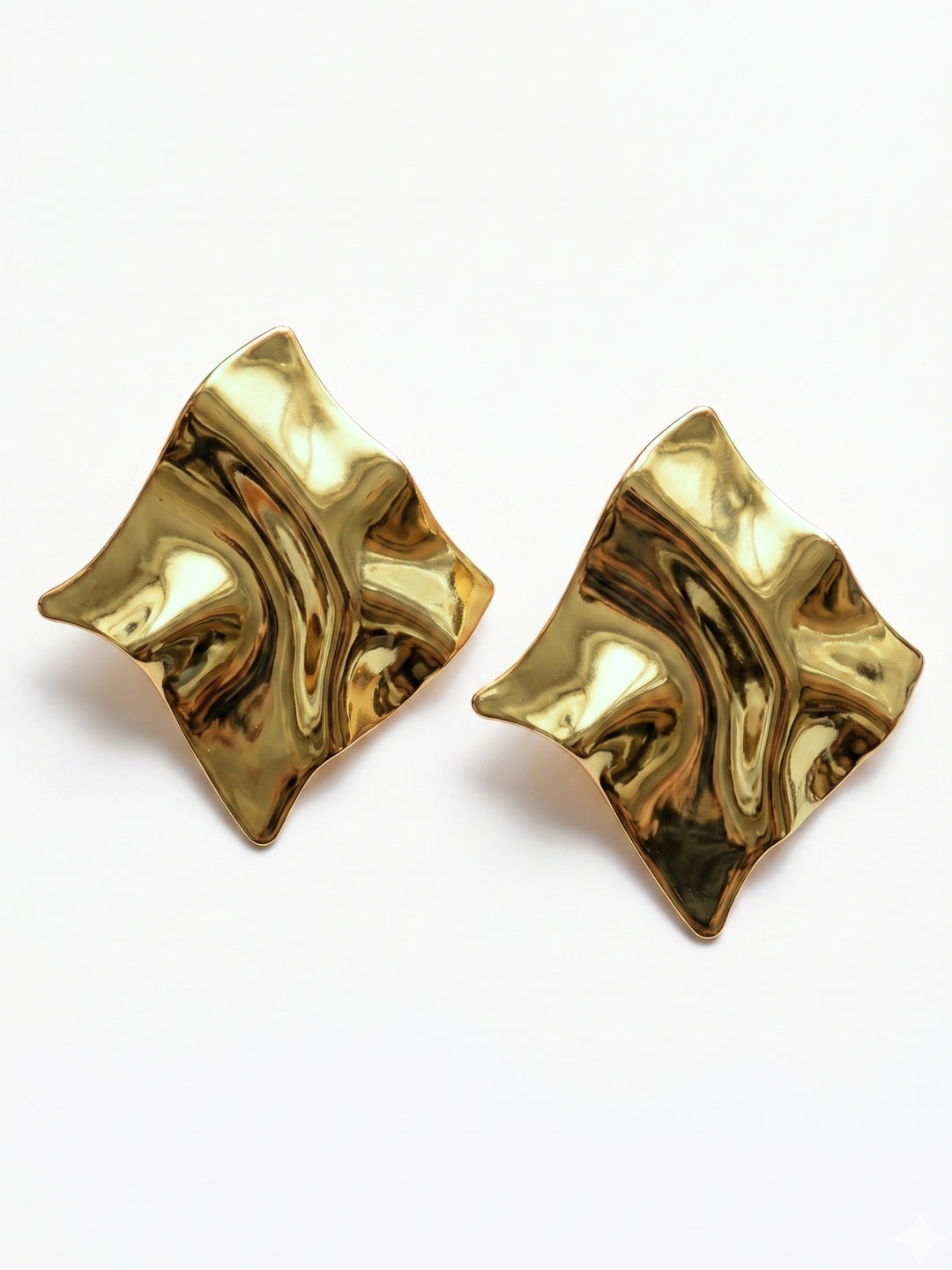 Gold Stylized Geometric Shape Earrings
