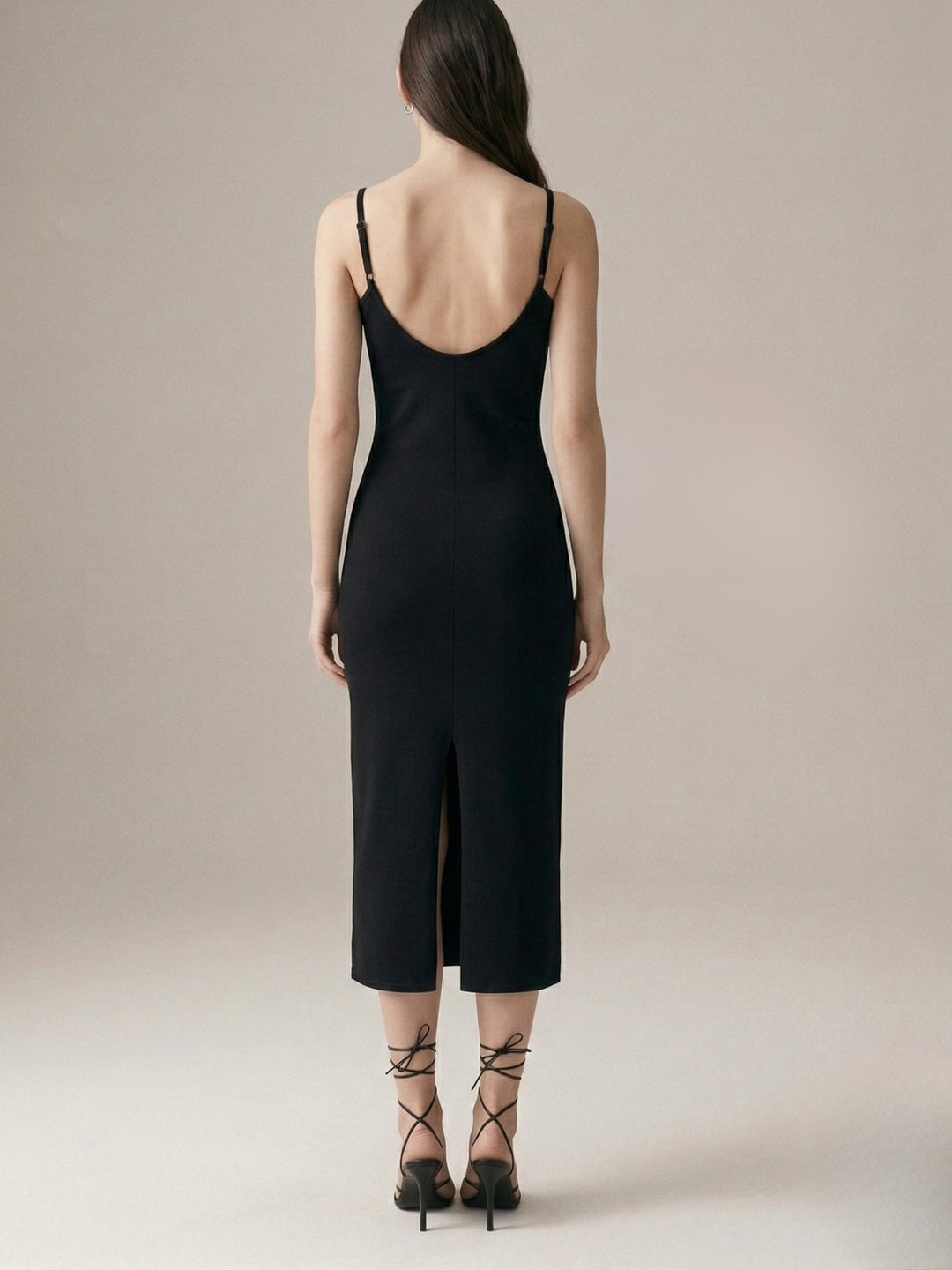 Black Fitted Bodycon Embellished Dress