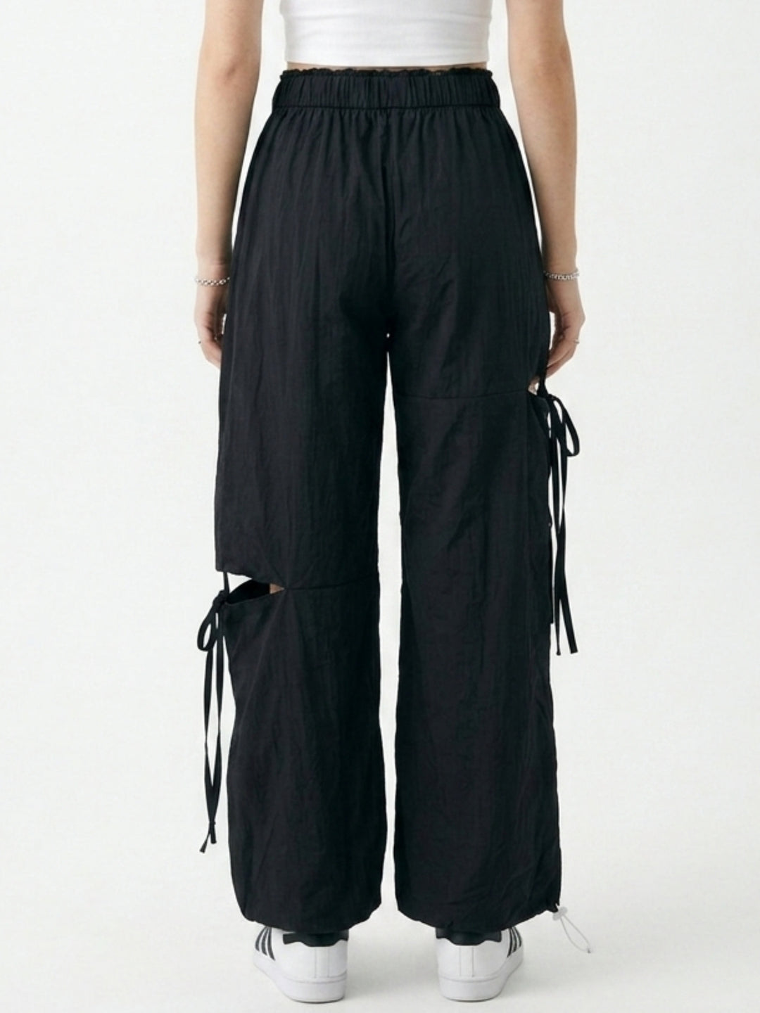Black High Waist Cut-Out Detail Pant