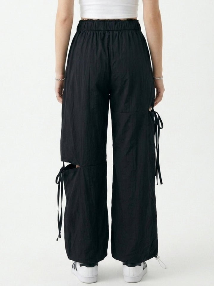 Black High Waist Cut-Out Detail Pant