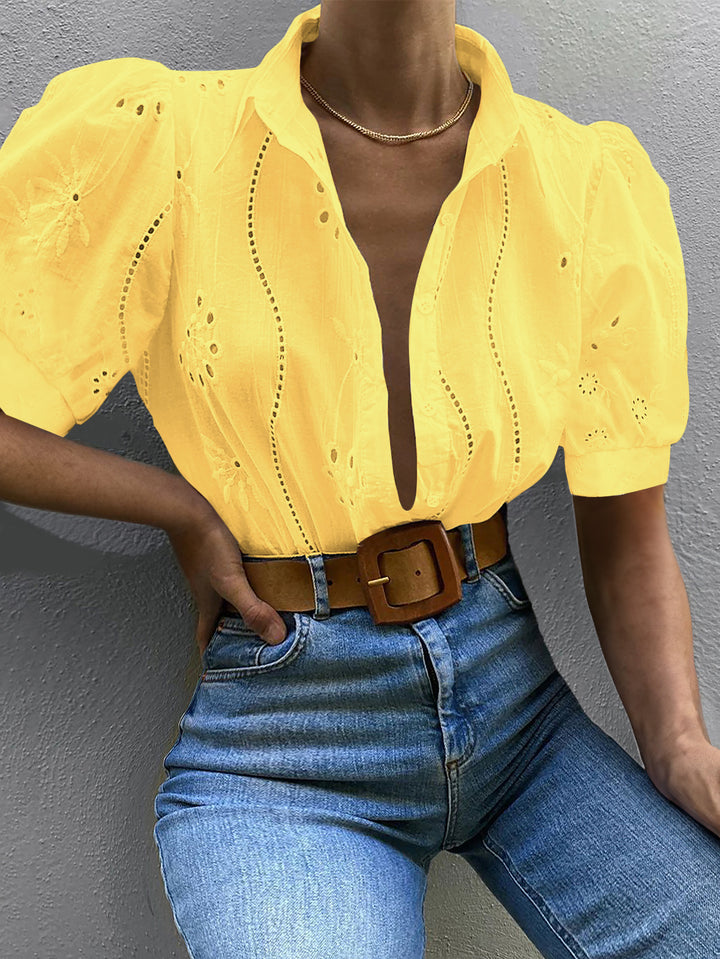 Yellow Puff Sleeved Schifley Shirt