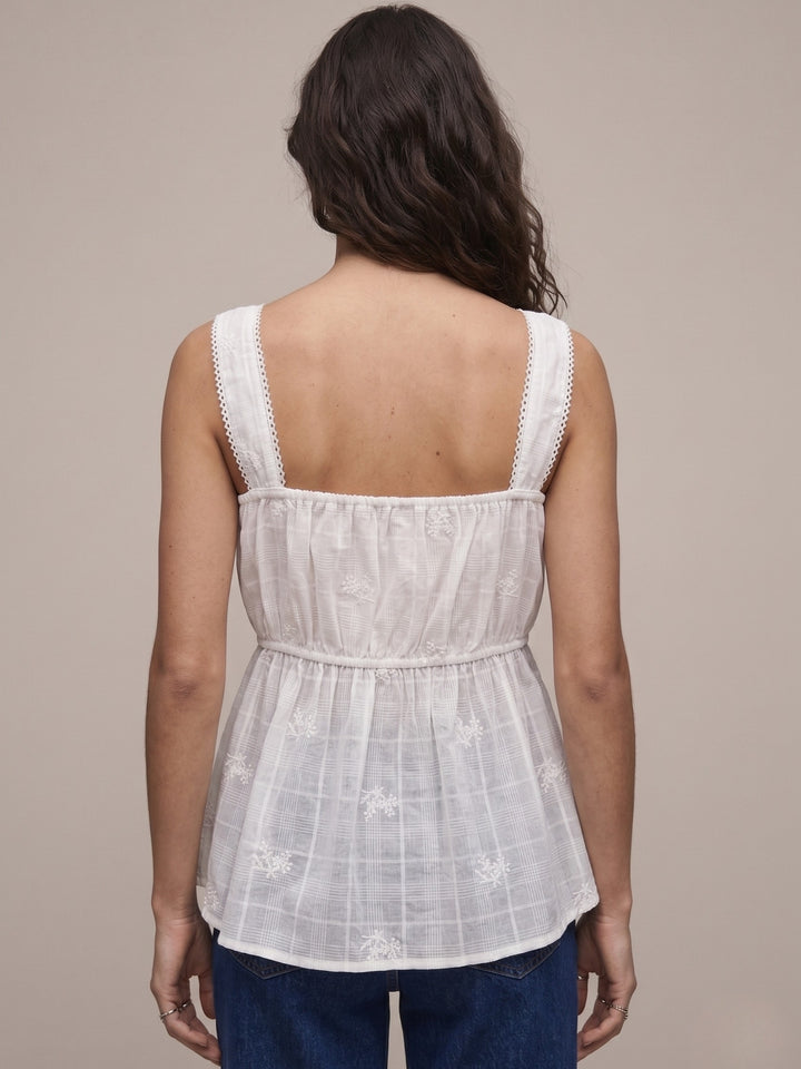 White Ruffled Tie-Front Peplum Blouse