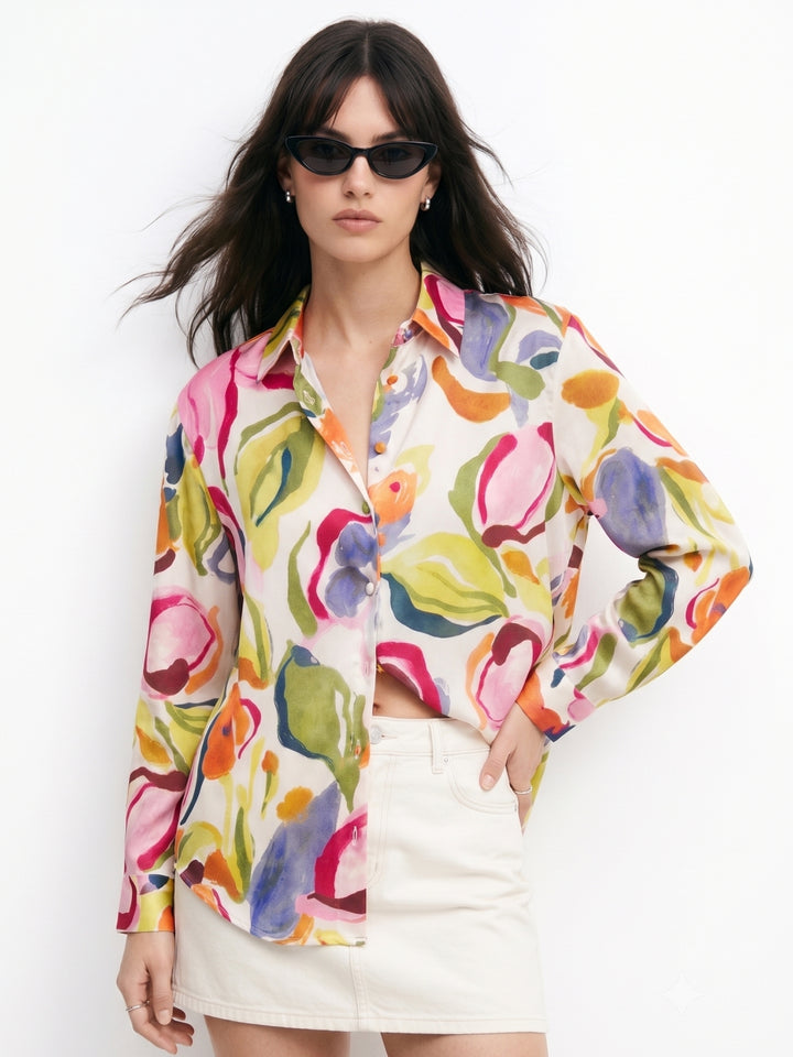 Multi Full Sleeve Printed Front Buttoned Shirt