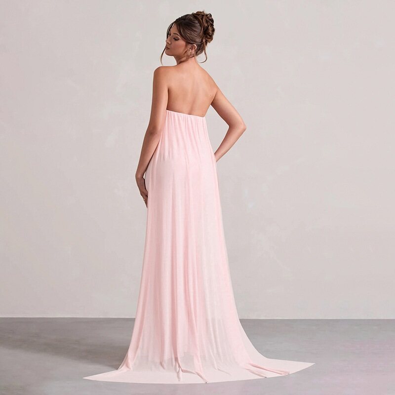 Pink Off Shoulder Corsage Detail Dress