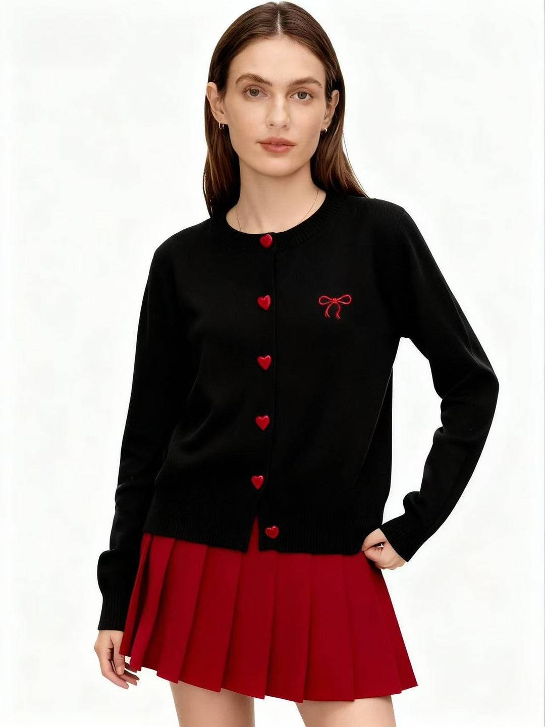 Black Full Sleeve Front Buttoned Cardigan