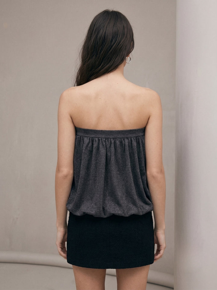 Black Tube Flouncy Solid Top