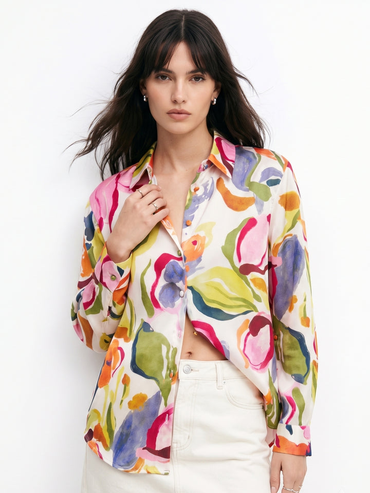Multi Full Sleeve Printed Front Buttoned Shirt