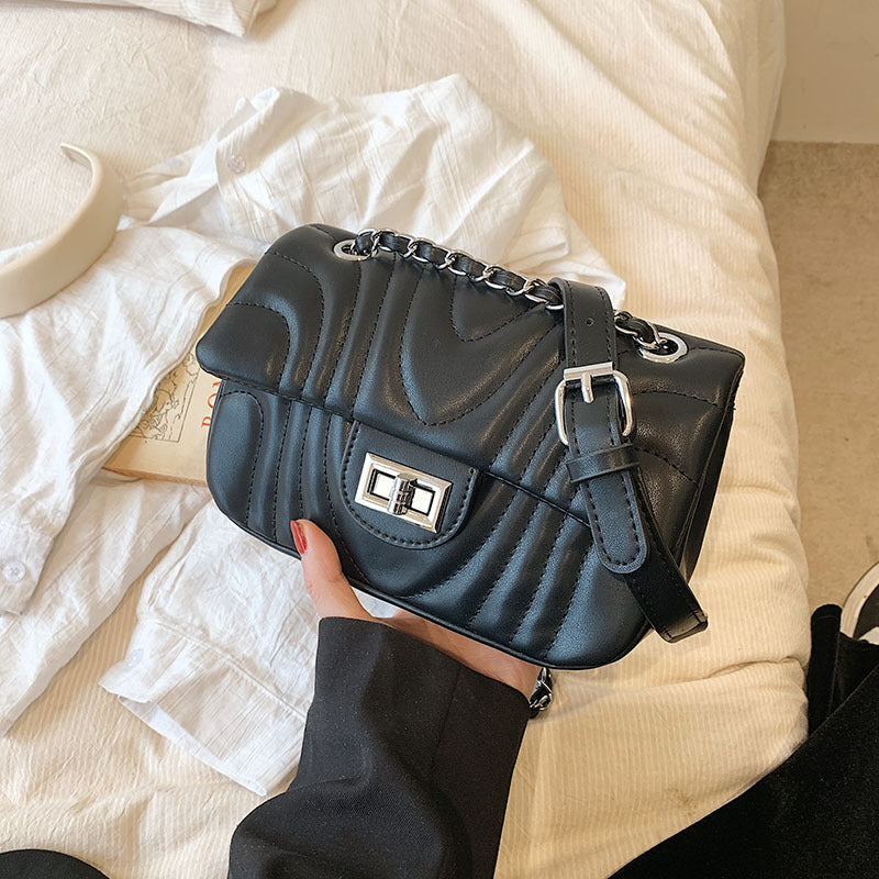 Black Curved Quilted Bag