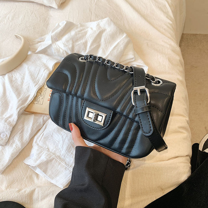 Black Curved Quilted Bag