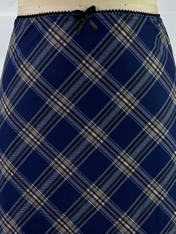 Blue Checkered Mesh Skirt
