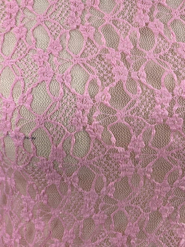 Pink Textured Mesh Sheer Top