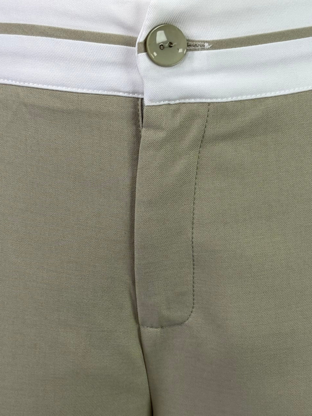 Olive Contrast Coloured Waistband With Side Binding Trouser