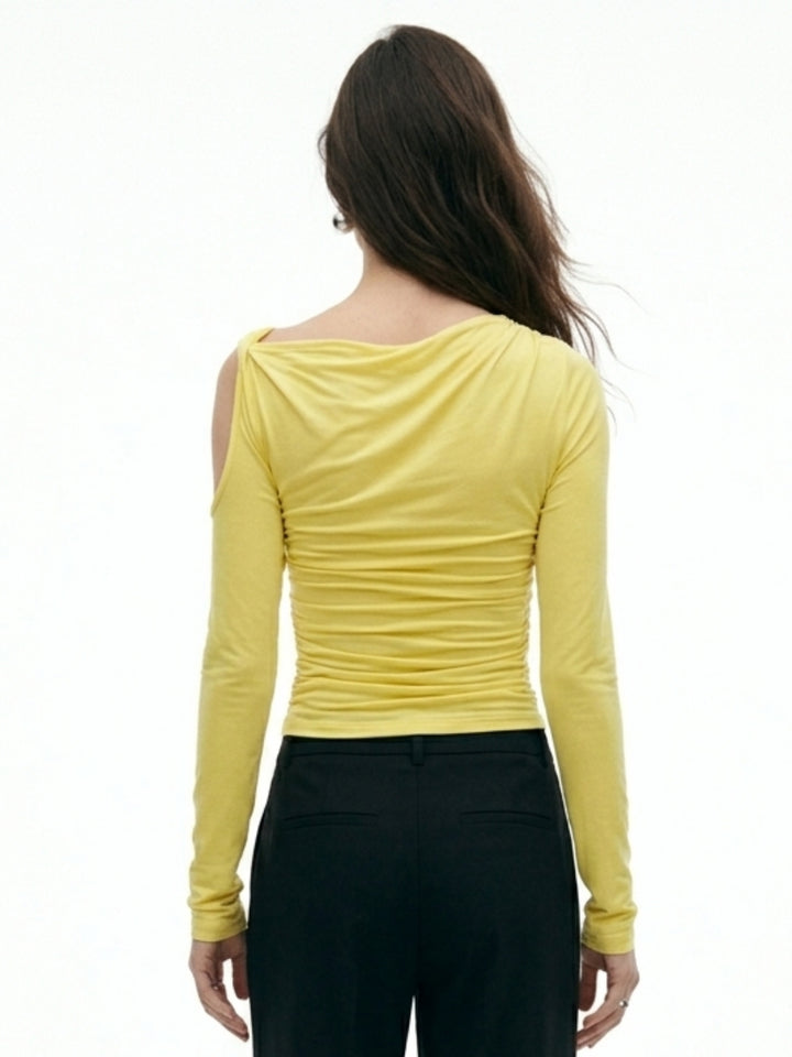 Yellow One Shoulder Asymmetrical Top