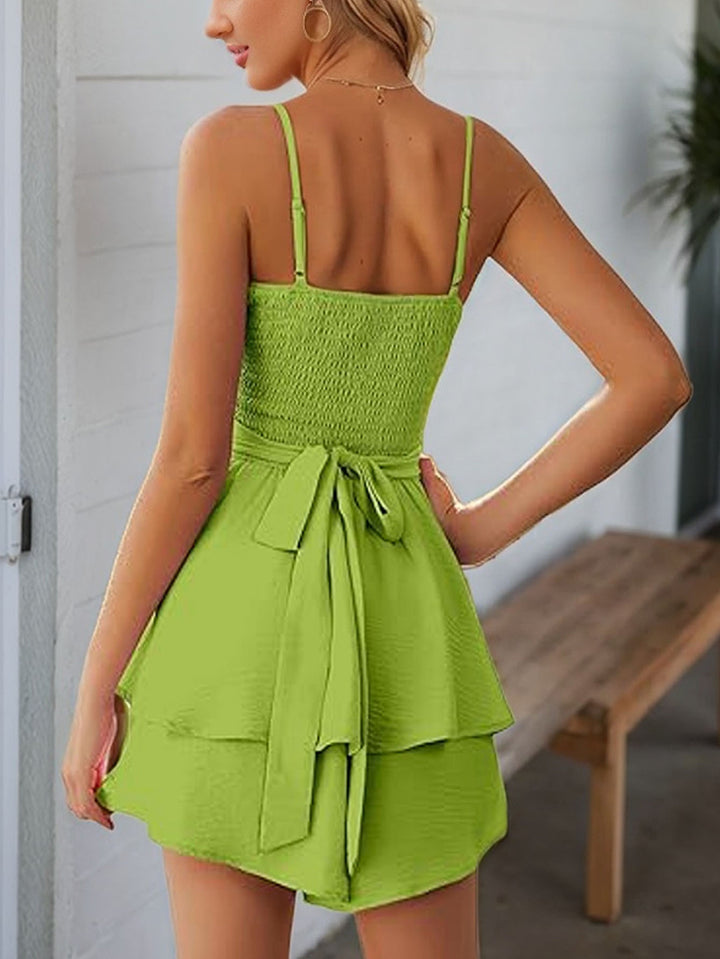 Teal Shoulder Strap Cut Out Detail Dress