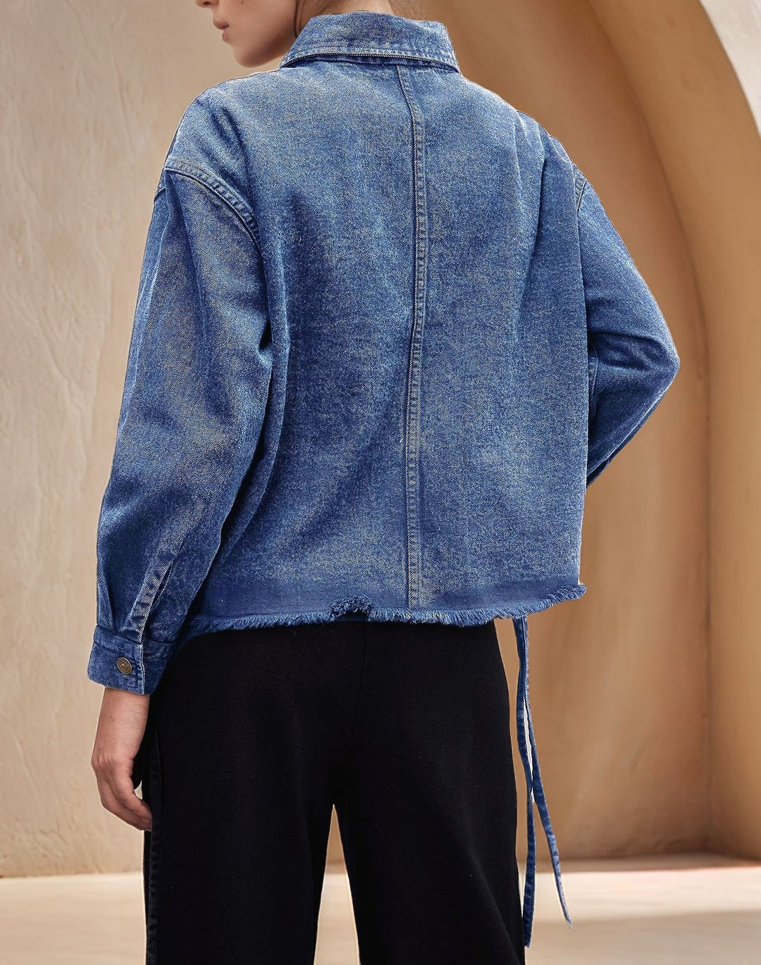 Blue Full Sleeve Collared Double Pocket Jackets