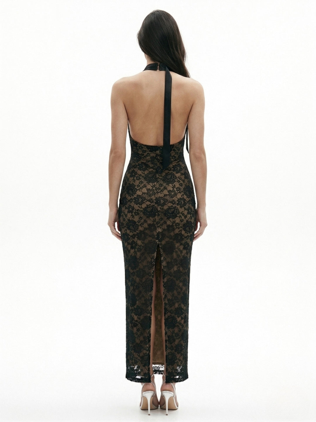 Black Halterneck Lacy Dress