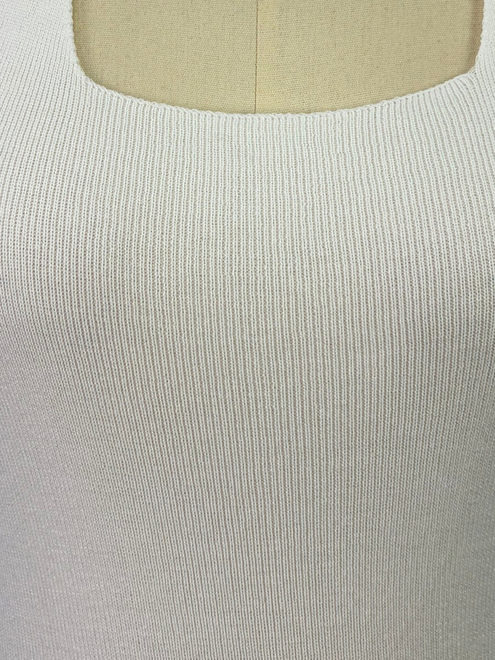 White Square Halter Neck Tank