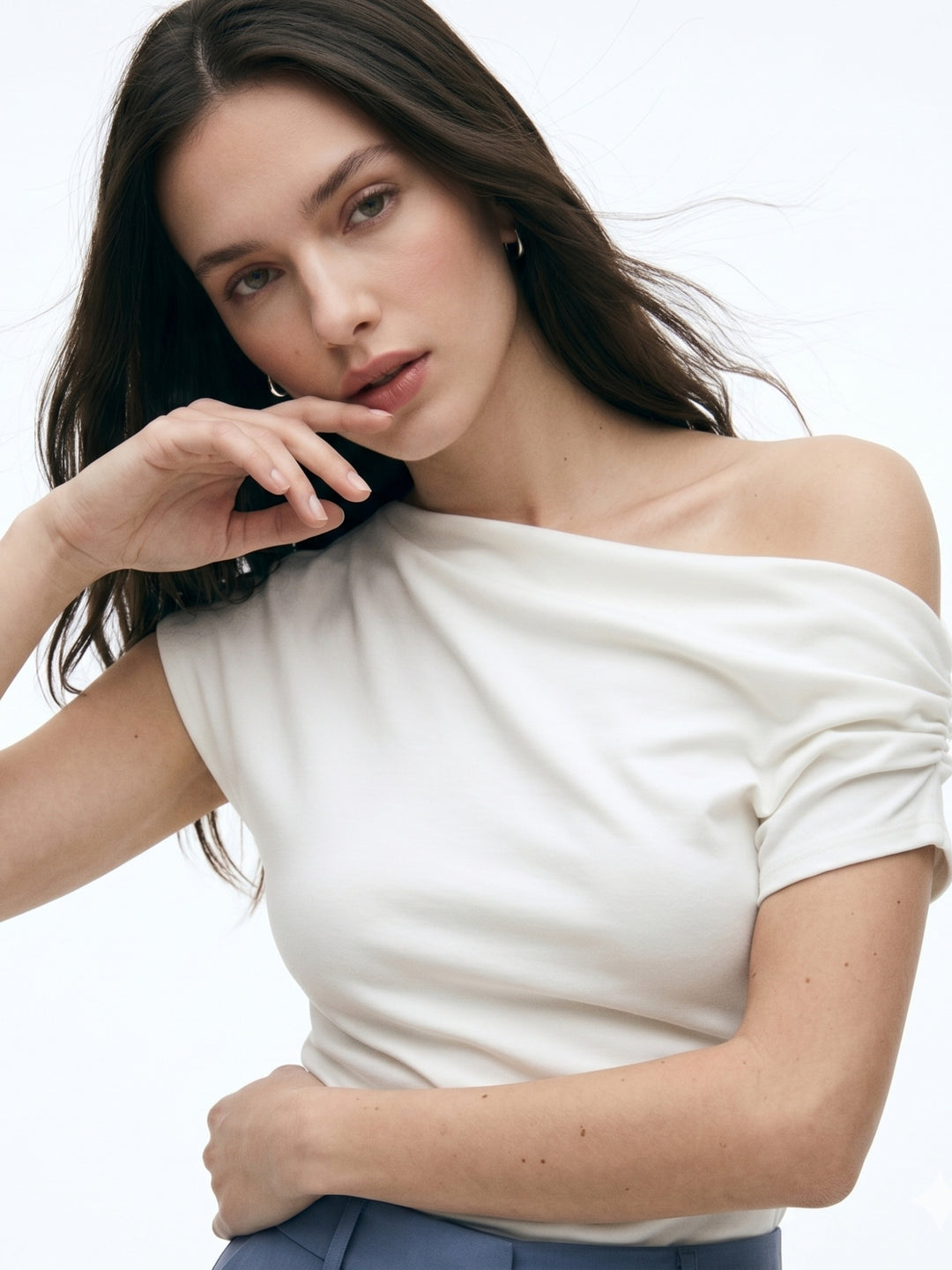 White One Shoulder Top