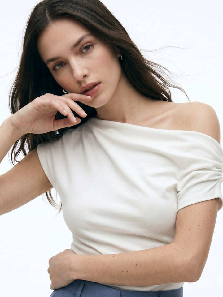 White One Shoulder Top
