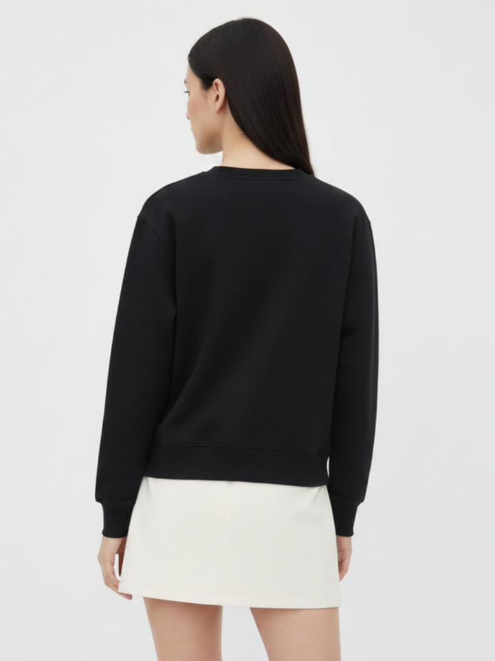 Black Graphic Printed Oversized Sweatshirt