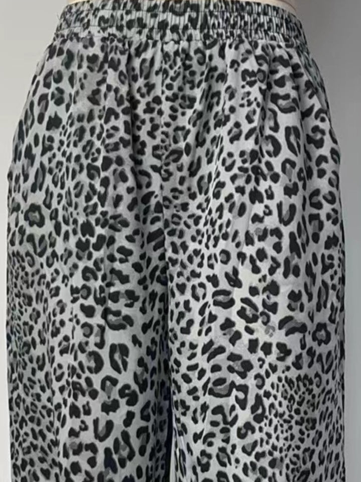 Grey Animal Printed Sweatpants