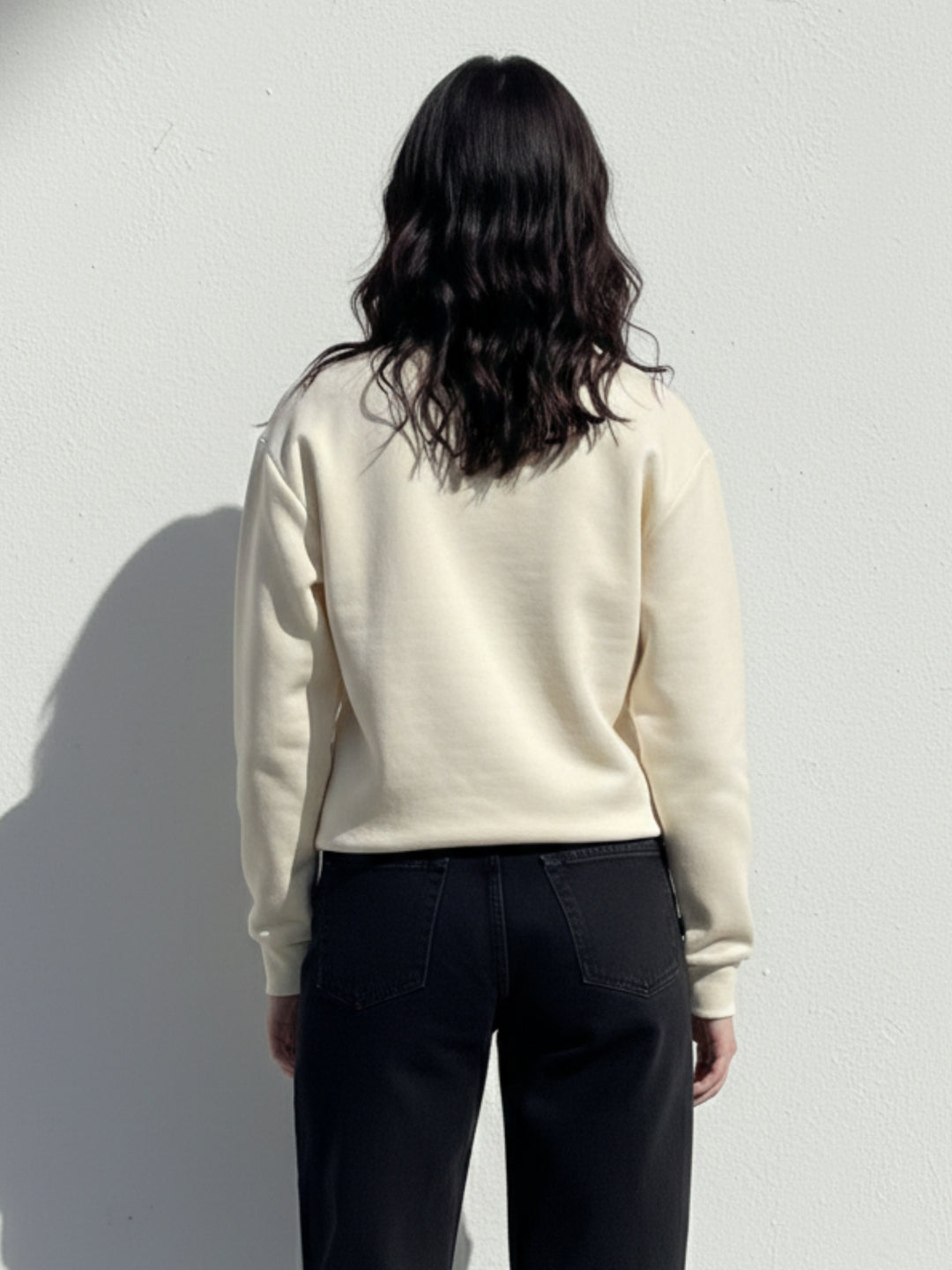 Cream Graphic Printed Fleece Sweatshirt