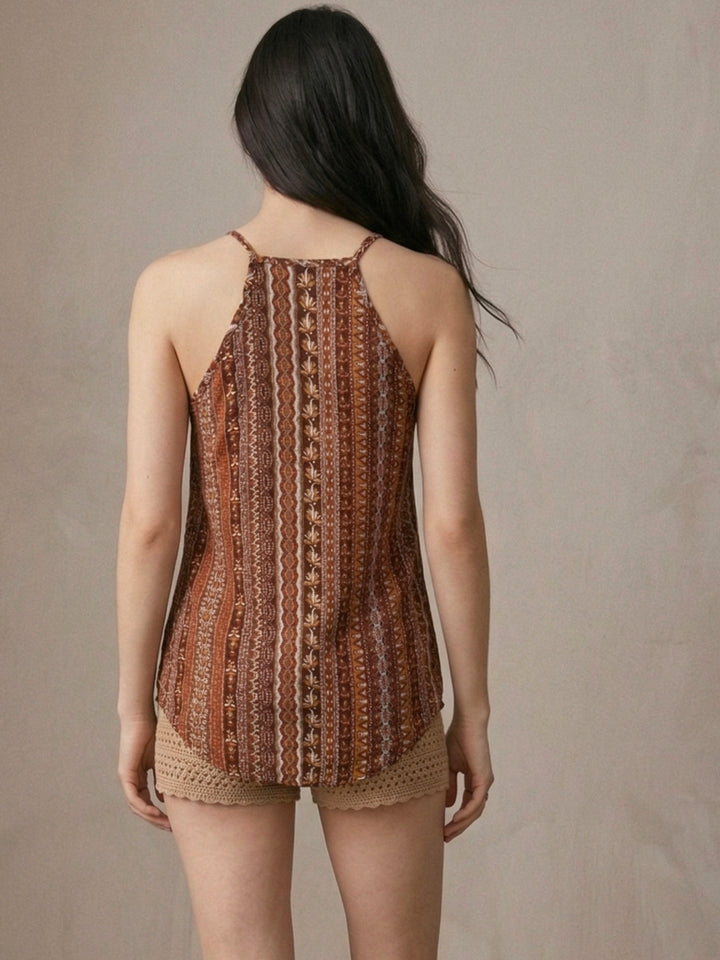 Multi Spaghetti Strap Printed Top