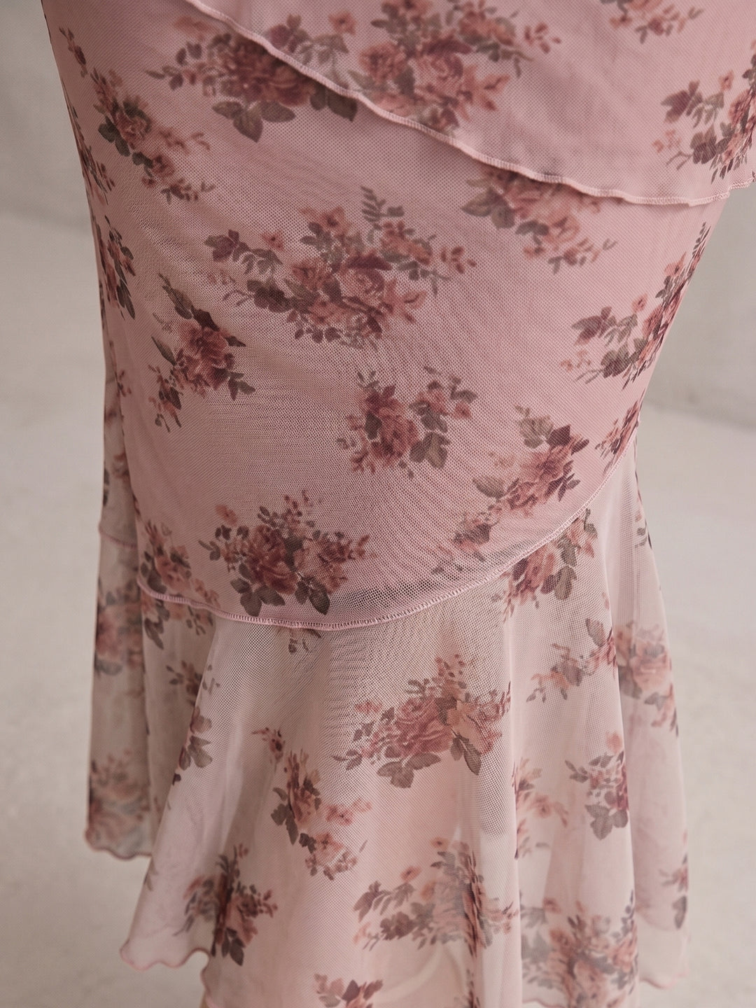 Pink Pencil Fitted Printed Mesh Skirt