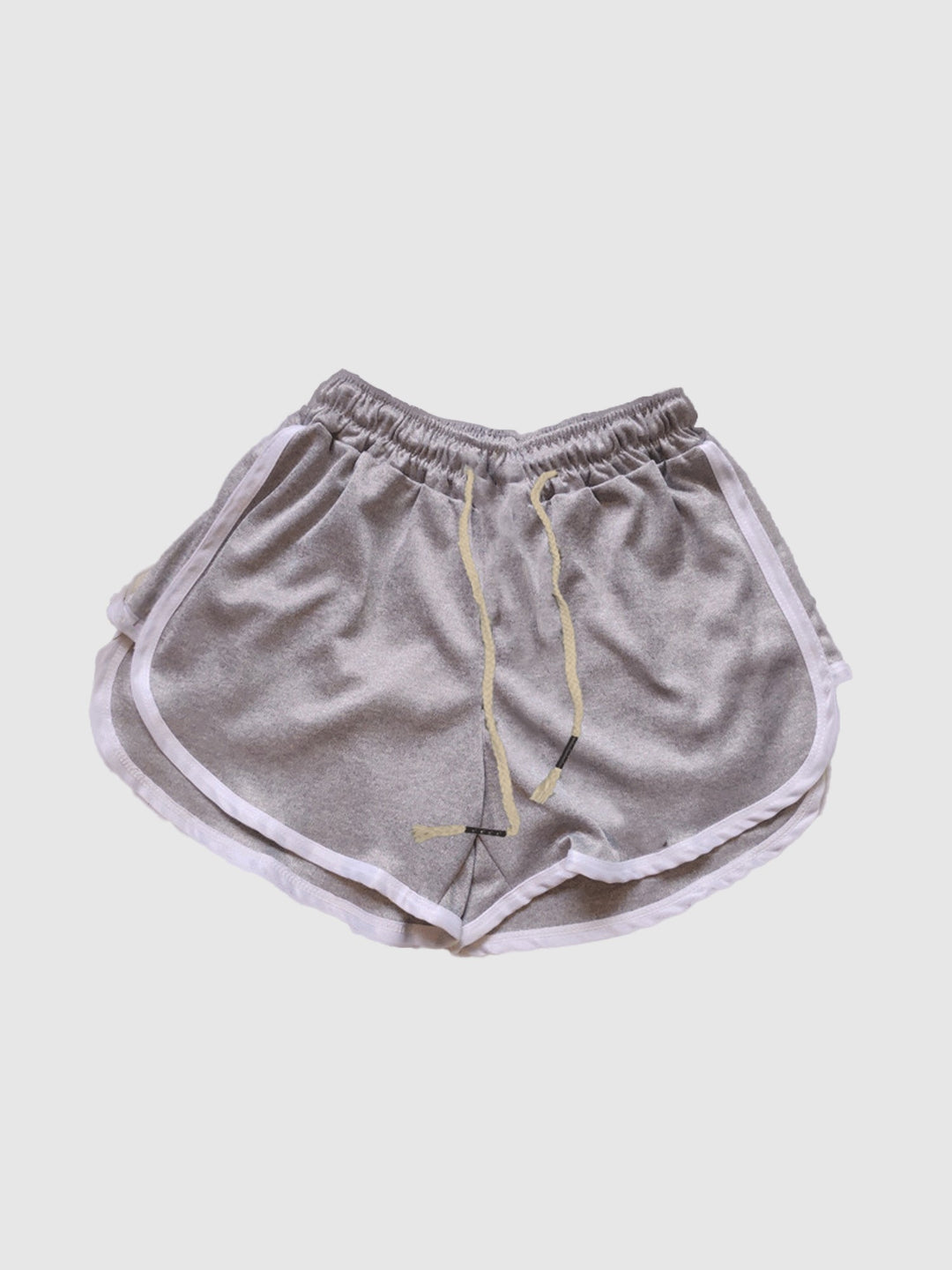 Grey Contrast Striped Dolphine Shorts