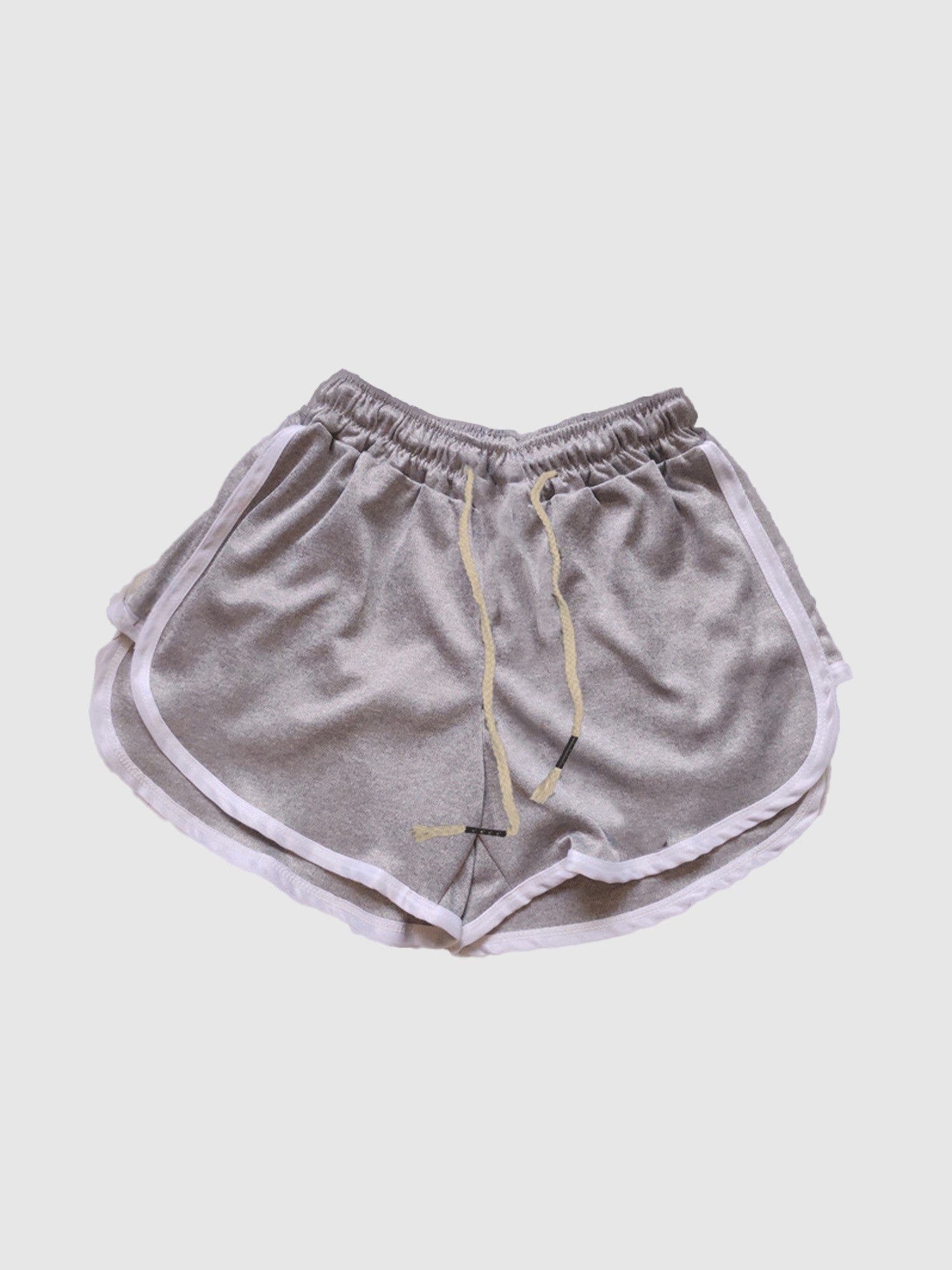 Grey Contrast Striped Dolphine Shorts