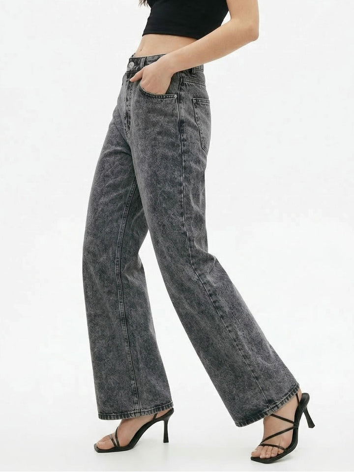 Dark grey High Waist Wide Leg Jeans