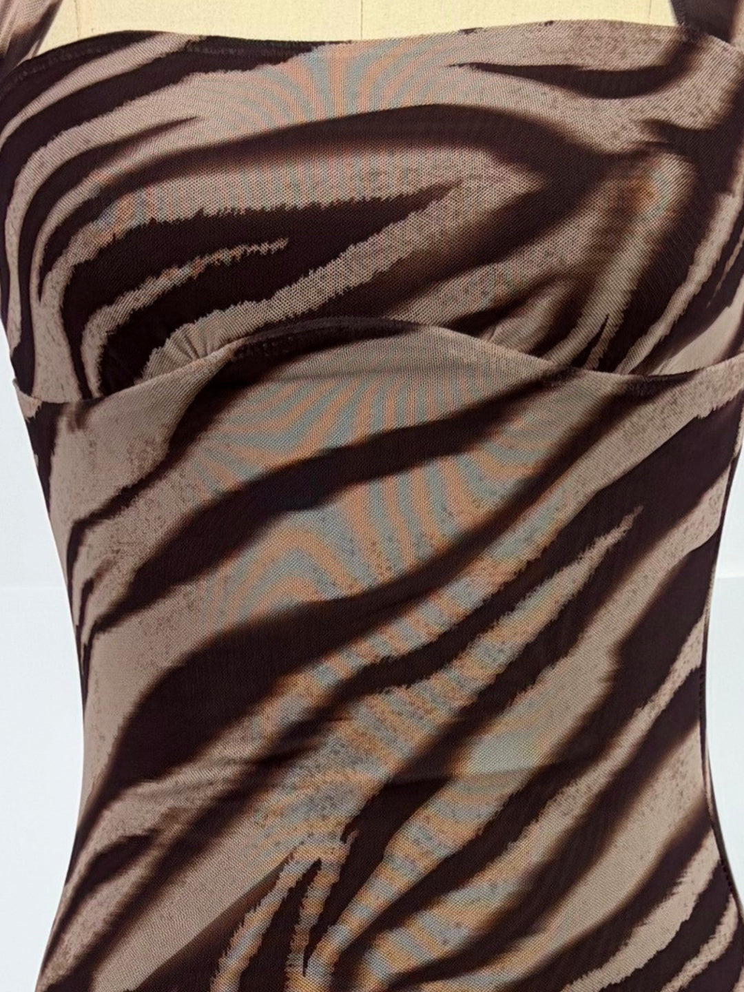 Multi Square Halter Neck Animal Printed Dress