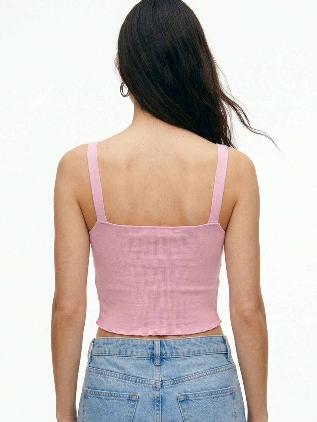 Pink Sweetheart Neck Fitted Camisole