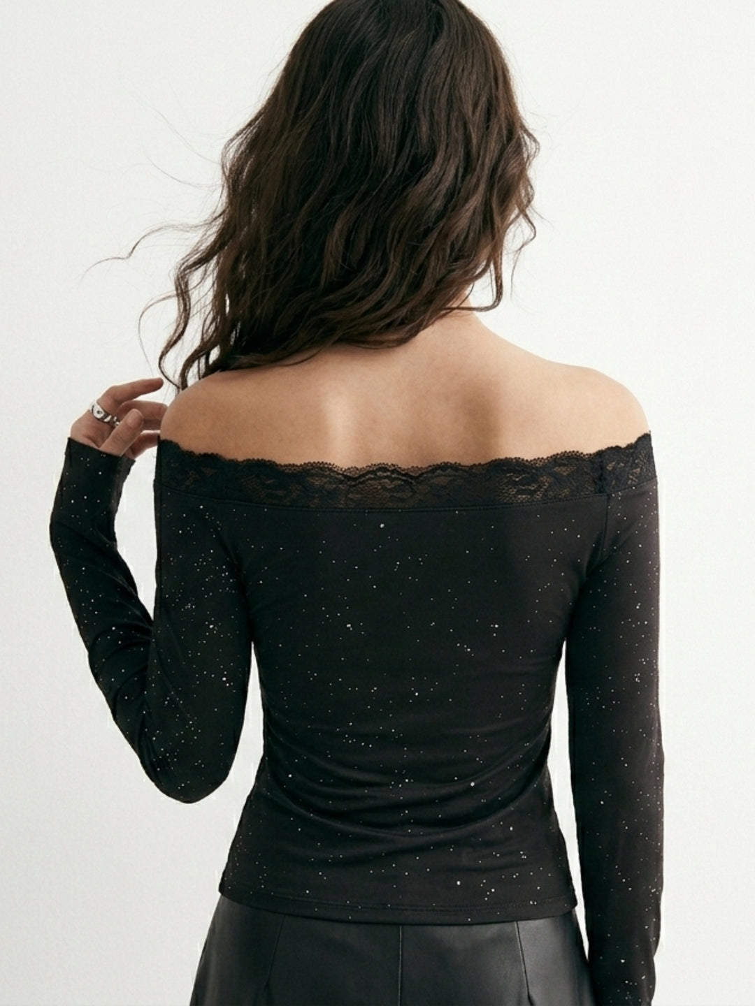 Black Full Sleeve Off Shoulder Top