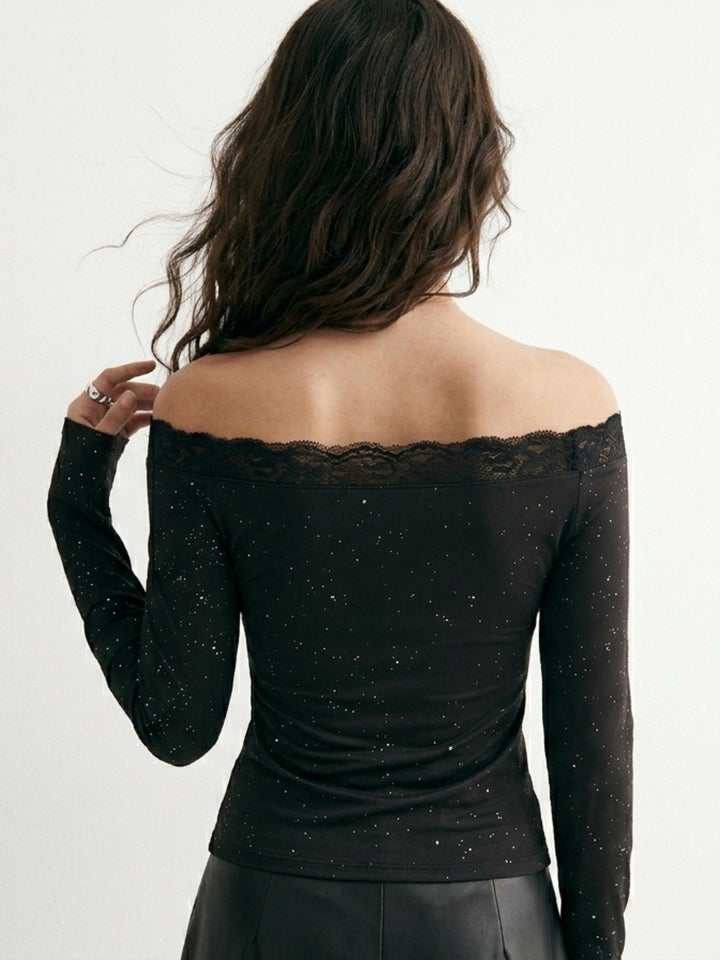 Black Full Sleeve Off Shoulder Top