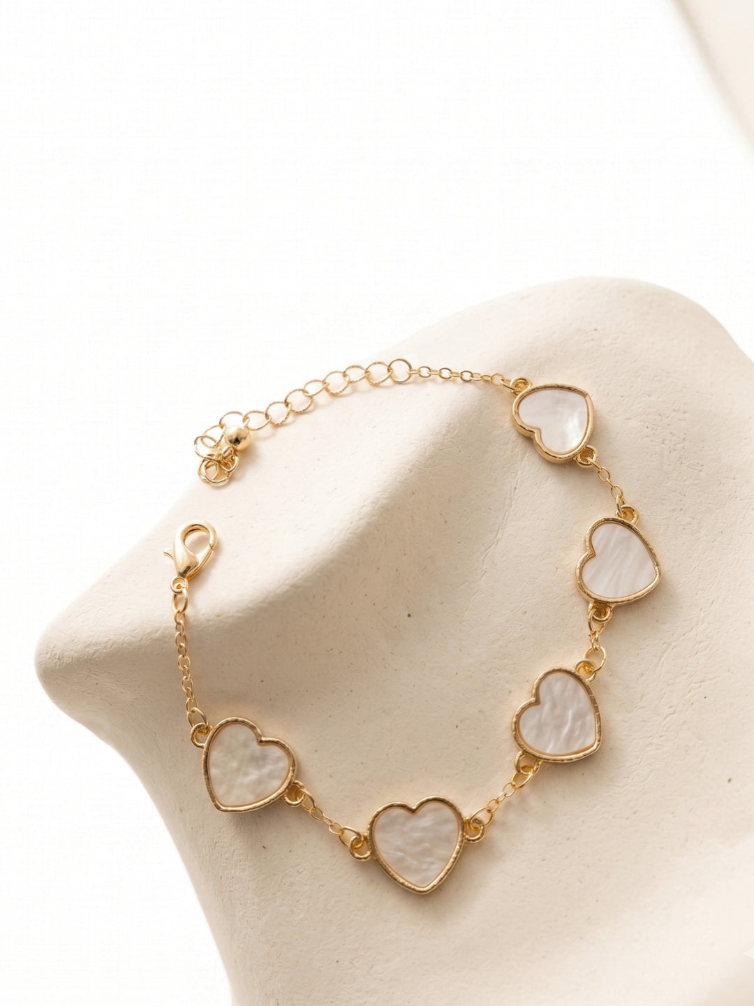 Gold Heart Shape Chain Bracelet