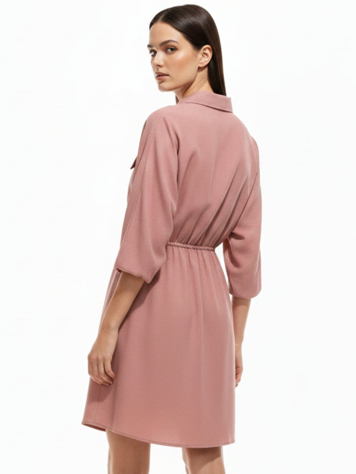 Beige Mini Utility Detail Dress