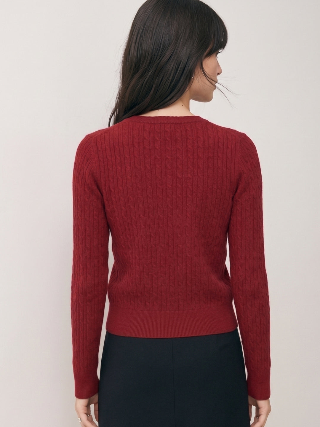 Red Full Sleeve Front Buttoned Cardigan