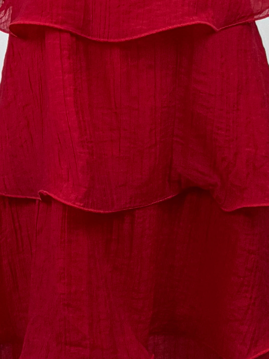 Red Tube Tiered Solid Dress