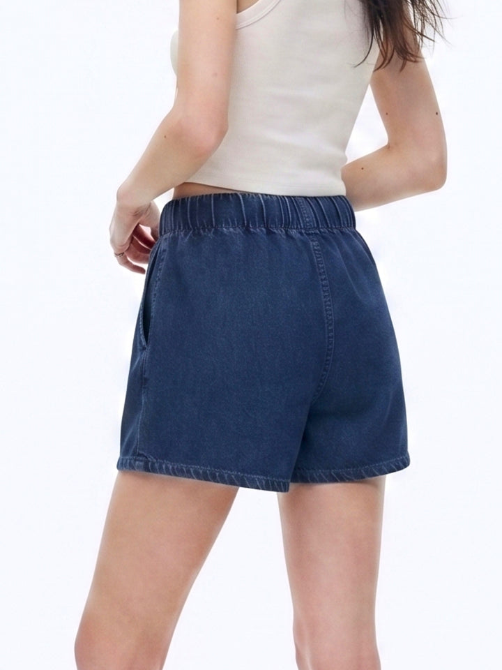 Blue Relaxed Elasticated Shorts