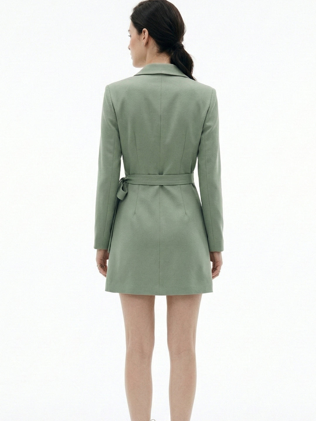 Mint Wrap Blazer Pleated Dress