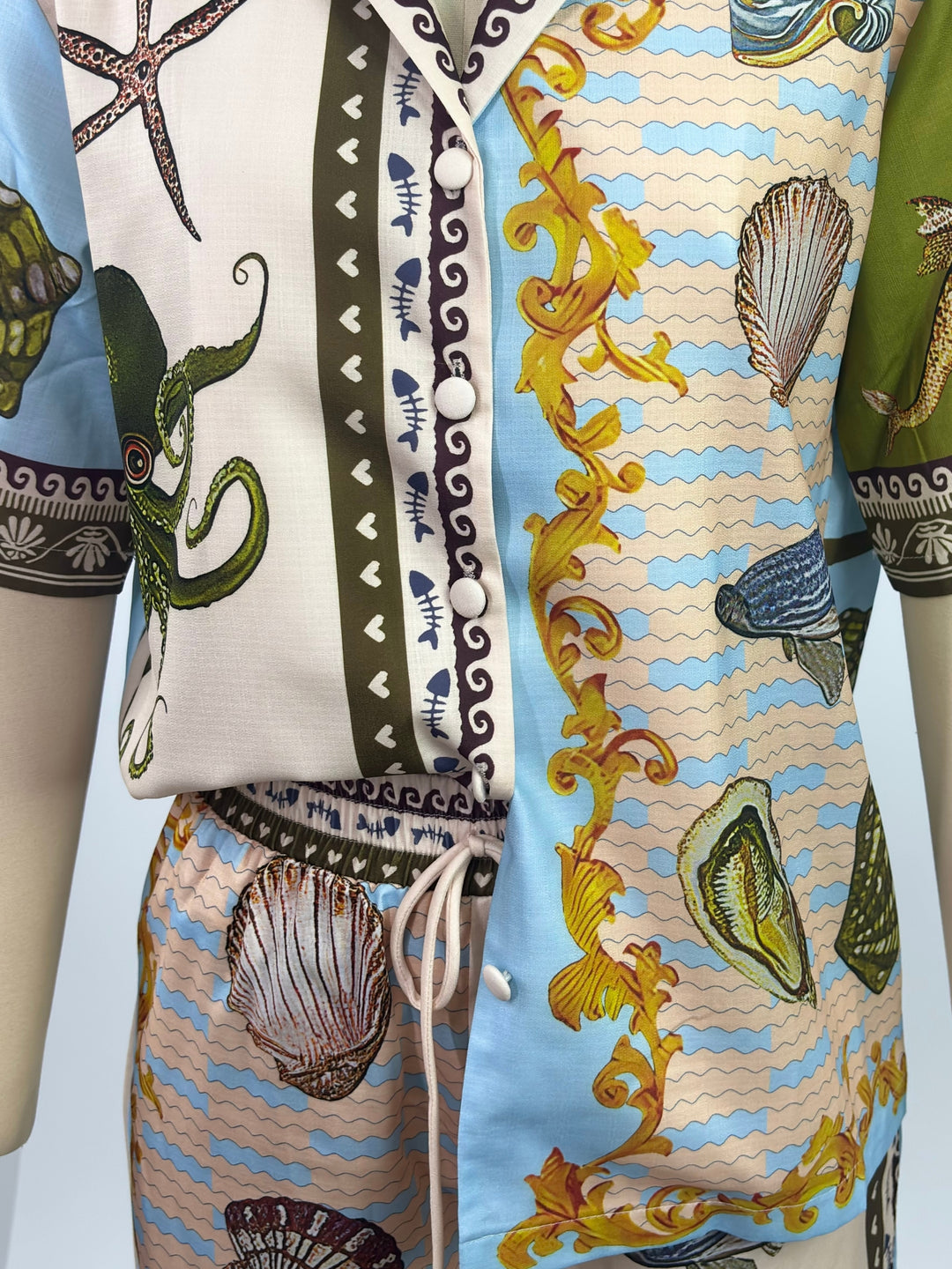 Multi Abstract Printed Shirt And Pant Set