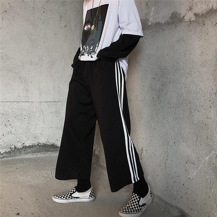 Black Contrast White Striped Jogger