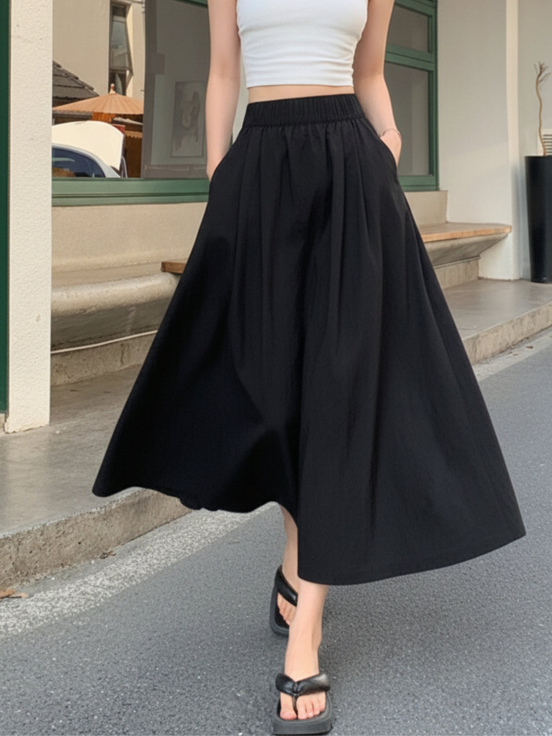 Black Flared Skirt