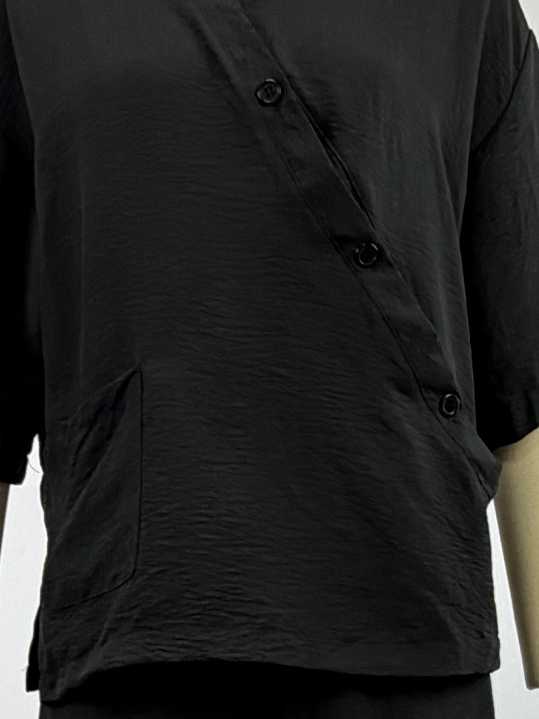 Black V Neck Blouse With Wide Leg Trousers Co-Ord Set