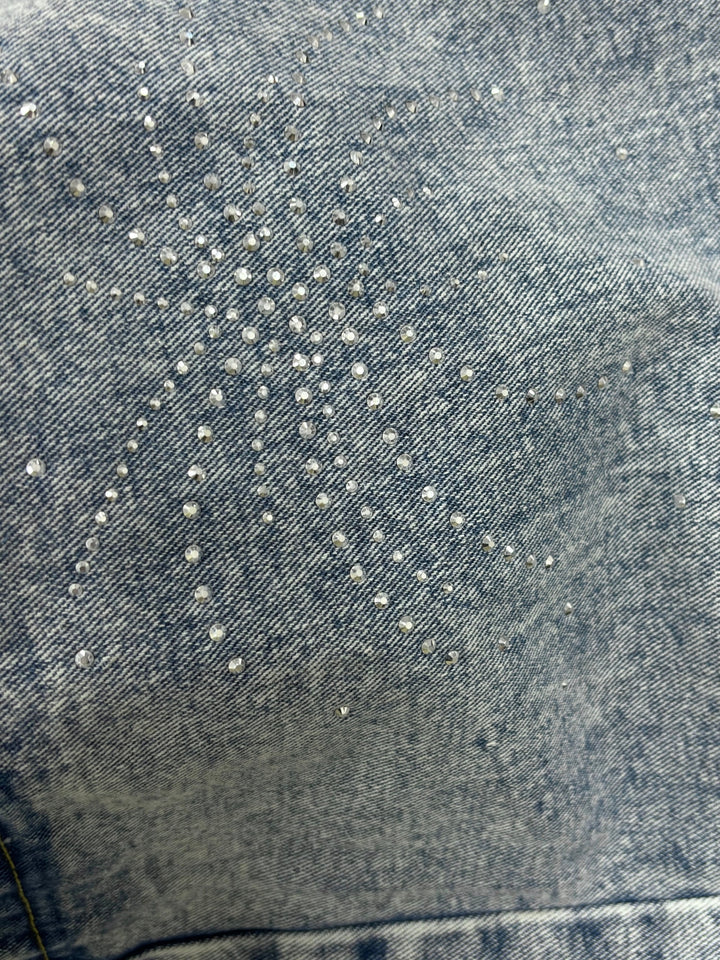 Light Blue Studded Bermuda Shorts
