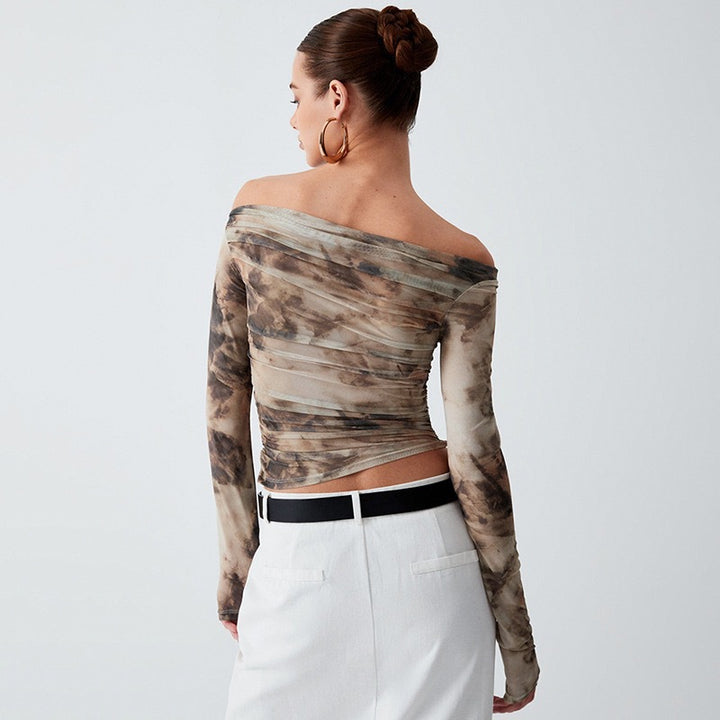 Multi Printed Off Shoulder Crop Top