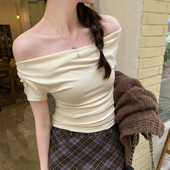 Cream Cowl Neck Knit Top